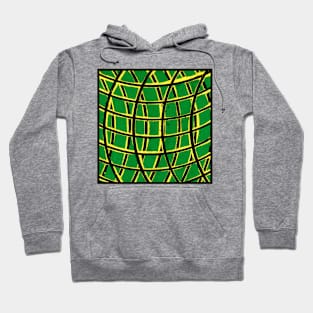 Green Yellow Hemisphere Geometric Abstract Acrylic Painting Hoodie